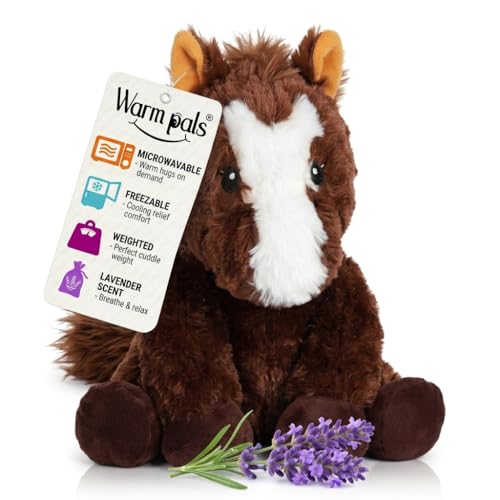 1i4 Group Harry the Horse - Microwavable & Weighted Plush Stuffed Animal - Heated Plushie for Warmth - Cute, Soft, Cozy Toy for Adults & Children (Boys, Girls, & Toddlers) by Warm Pals