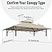 OLILAWN Grill Gazebo Replacement Canopy Roof, 5' x 8' Outdoor BBQ Gazebo Canopy Top Cover, Double Tired Grill Shelter Cover with Durable Polyester Fabric, Fit for Model L-GG001PST-F, Beige