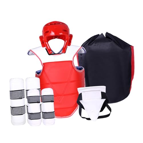 Ronyme Ensemble de Protection Complet pour Taekwondo Masculin, Plastron de Boxe Protection MMA, Casque de Boxe, Taekwondo Martial Arts Body Protector Chest...