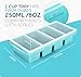 XOMOO Silicone Freezer Tray With Lid - Soup Freezer Container molds - Large Ice Cube Tray- makes 8 perfect 1 cup portions cubes, 2-Pack Freezer Storage Food Soups & Meal Prep - Oven & Dishwasher -Safe