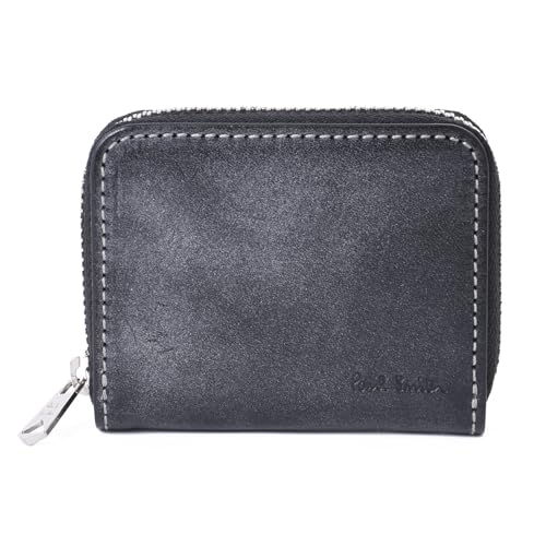 [ポールスミス][セット品/名入れ可] Paul Smith ワックスレザー コインケース 純正保存箱＆お手入れクロス付き 813062 P950 (01.ブラック, 01.名入れなし)