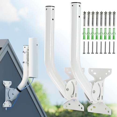 Image of Universal Antenna Mount 2-Pack, Heavy-Duty Reversible J-Pole. Wall /Pole Mount for Outdoor Antennas, Wireless Bridge, Point to Point, WiFi Extender, Starlink, Weather Proof. (UB-AM) (GS-1155TX)