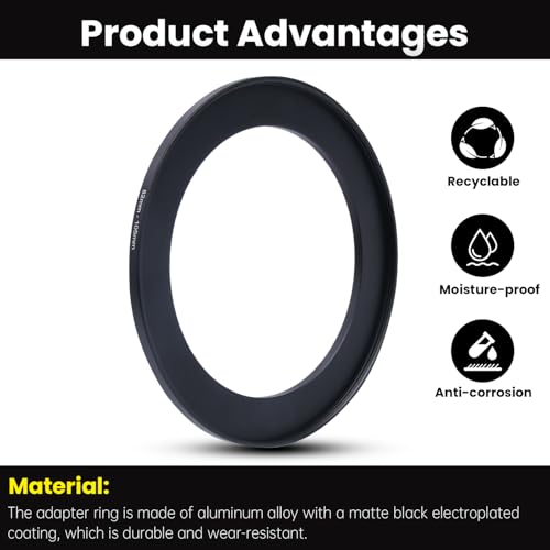 Anillo Adaptador Step-Up de Metal - 82 mm a 105 mm - Compatible con Filtros UV, CPL, ND, Sombreros de Lente y Accesorios con Rosca de 105 mm miniatura 3