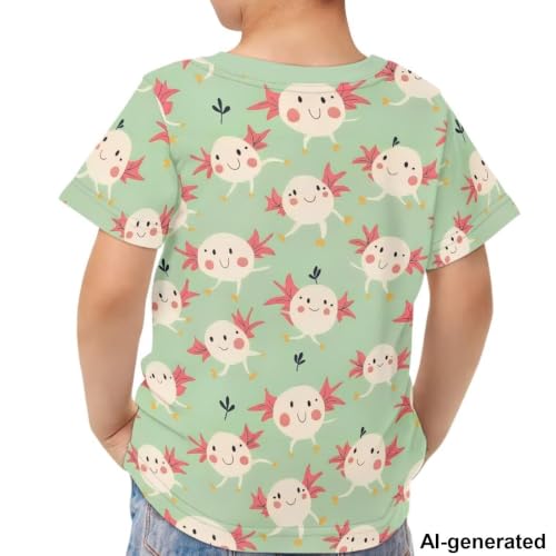 Image of Novelty 3D Graphic T Shirts for Kids Crew Neck Funny Animal Print Short Sleeve Girls Tshirts 3-16 Years