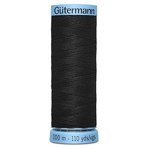 Original Guetermann Silk Sewing Thread; 110 yards/100 meters, Color 000