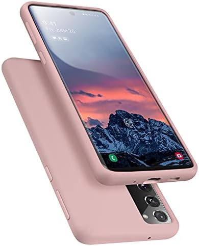 Designed for Galaxy S20 FE 5G Case, Liquid Silicone Gel Rubber Shockproof Case Soft Microfiber Cloth Lining Cushion Compatible with Galaxy S20 FE 5G 6.5 inch (Pink Sand)