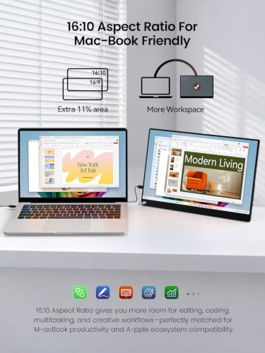 Newsoul Portable Monitor Touchscreen 14", 1200P 16:10 IPS Touch Display – Ansicht 3