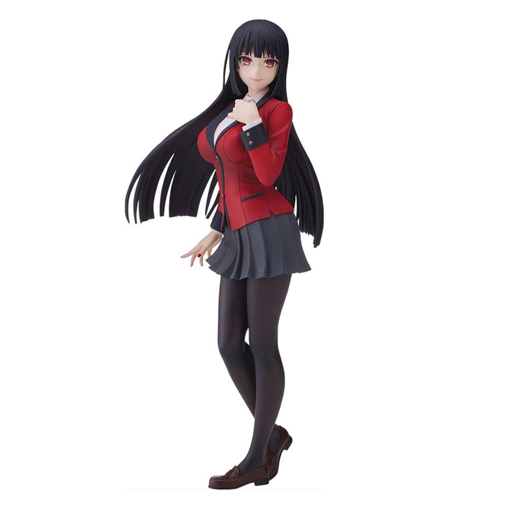 Anjinguang Jabami Yumeko Figure Statue, Anime Action Figure School Uniform Style Anime Girl Figurine Handmade Model Collectible Desktop Decoration for Fans 18cm