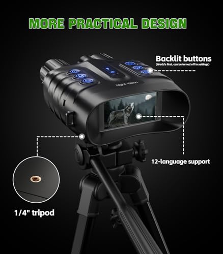 Sovonix Night Vision Goggles 4K 48MP, 10000mAh Rechargeable 8X Digital Zoom 7-Level IR Night Vision Binoculars Vista 600m can Save Photo and Video for Camping and Surveillance with 32GB Card - Image 7