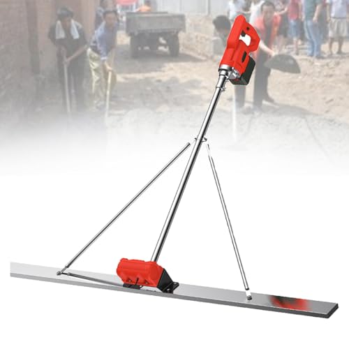 RxGhyl Raspador EléCtrico De HormigóN, Vibrador De Cemento para Solado, MáQuina Vibratoria InaláMbrica EléCtrica para Acabado De Solado, para Solado De Superficies 1.8M-2xBattery