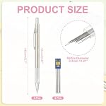 PATIKIL 0.3 mm Mechanical Pencil Set with Lead Refills, Metal Drafting Pencil Artist Lead Holder for Drawing Writing Sketching Marking Art, Silver