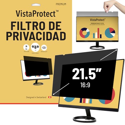 Filtro de privacidad de doble acción anti luz azul para monitores de 21.5″