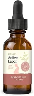 SPRIGS Active Labor, 1 Oz | Herbal Birth Support Tincture Supplement with Blue Cohosh, Red Raspberry Leaf & Motherwort Herb | Birthing Kit Essential to Help Healthy Contractions & Kick Start Delivery