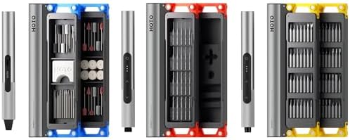 HOTO SNAPBLOQ 3-in-1 Mini Power Tool Kit – Mini Drill & Rotary Tool, Electric Screwdriver with 114 Accessories, Magnetic Modular System, Ideal for 3D Printing Finishing, Electronics Repair, DIY Crafts