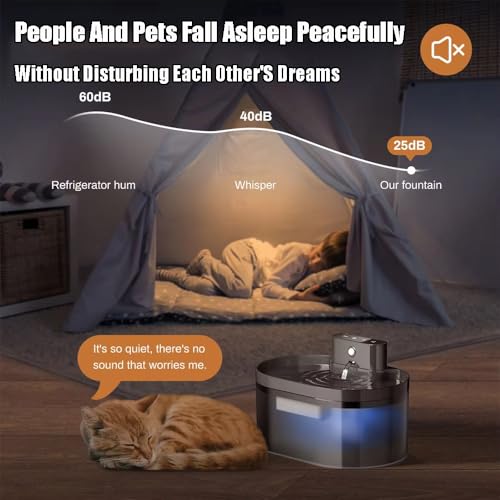 Fuente de Agua para Gato 2.2 L inalámbrica y automática miniatura 6