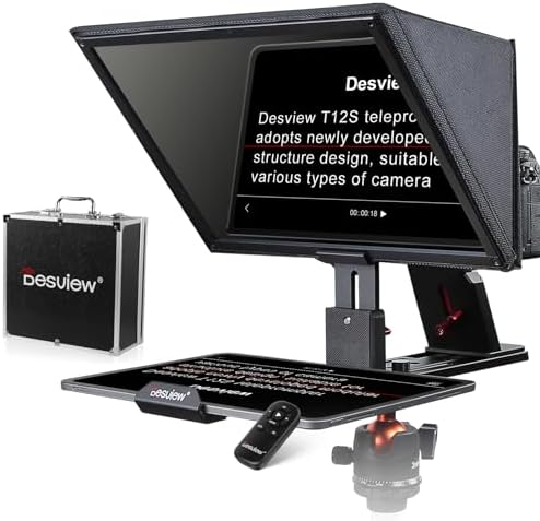 Téléprompteur, Desview T2 Teleprompter Tablet Kit pour Camera DSLR iPad Smartphone iPhone avec