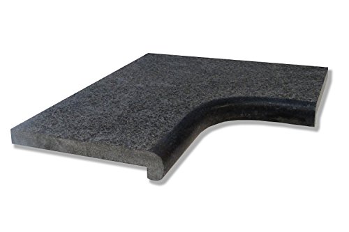 Vandix MARGELLE DE Piscine Basalte FLAMMEE ET BROSSEE 60/50x30x3/5cm Coin