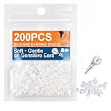 Bofoho 200PCS Small Silicone Earring Backs – 3.8mm Soft & Invisible Clear Rubber Earring Back Replacement for Studs, Hoops & Hooks,