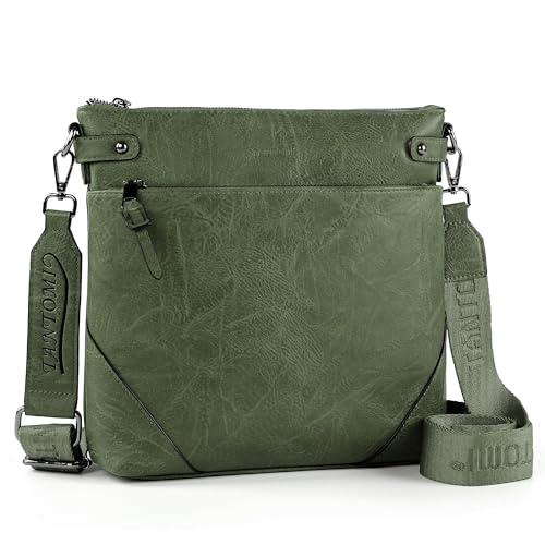 Image of TANTOMI Crossbody Bags for Women, PU Leather Hobo Purse Shoulder Handbags | Adjustable Wide Strap, Multi Pockets, Roomy, Lightweight, Versatile for Everyday or Travel