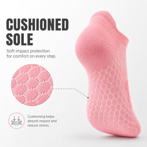 Image of Ankle Running Socks For Women, Athletic Wicking Thick Cushioned Low Cut With Tab Casual Sports Socks
