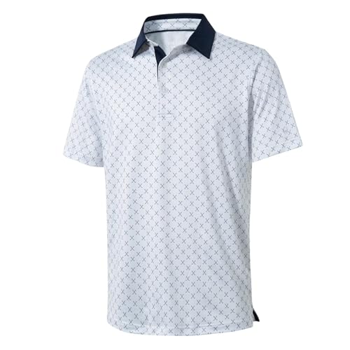 Camiseta Polo para Hombre de Golf, Secado Rápido y Transpirable, Manga Corta, Estampado miniatura 1