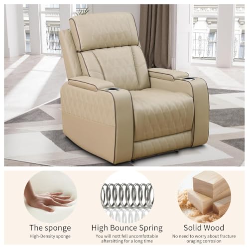 Sillón reclinable cuero Caqui miniatura 5