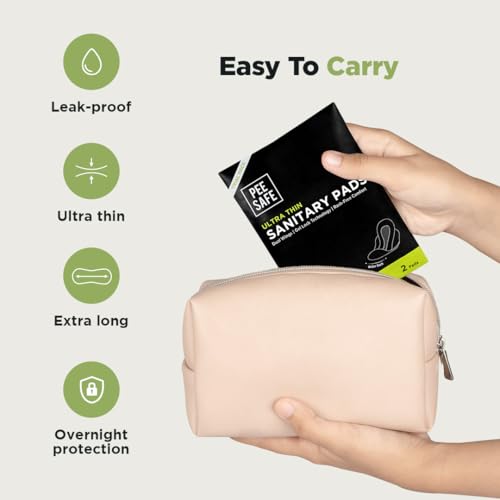 Image of PEESAFE Ultra Thin Sanitary Pads For Women | XXL | 2 Pads For Rash Free Periods | Cottony Soft Sanitary Napkins For Ultra Comfort | Dual Wings | Toxin Free | Extra Long | Unscented