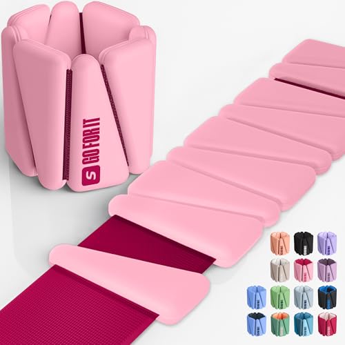 SPORTBIT Wrist Weights, Ankle Weights for Women – Set of 2 (1LB Each), Adjustable Weighted Bracelets for Home Gym, Running, Yoga, Exercise and Strength Training