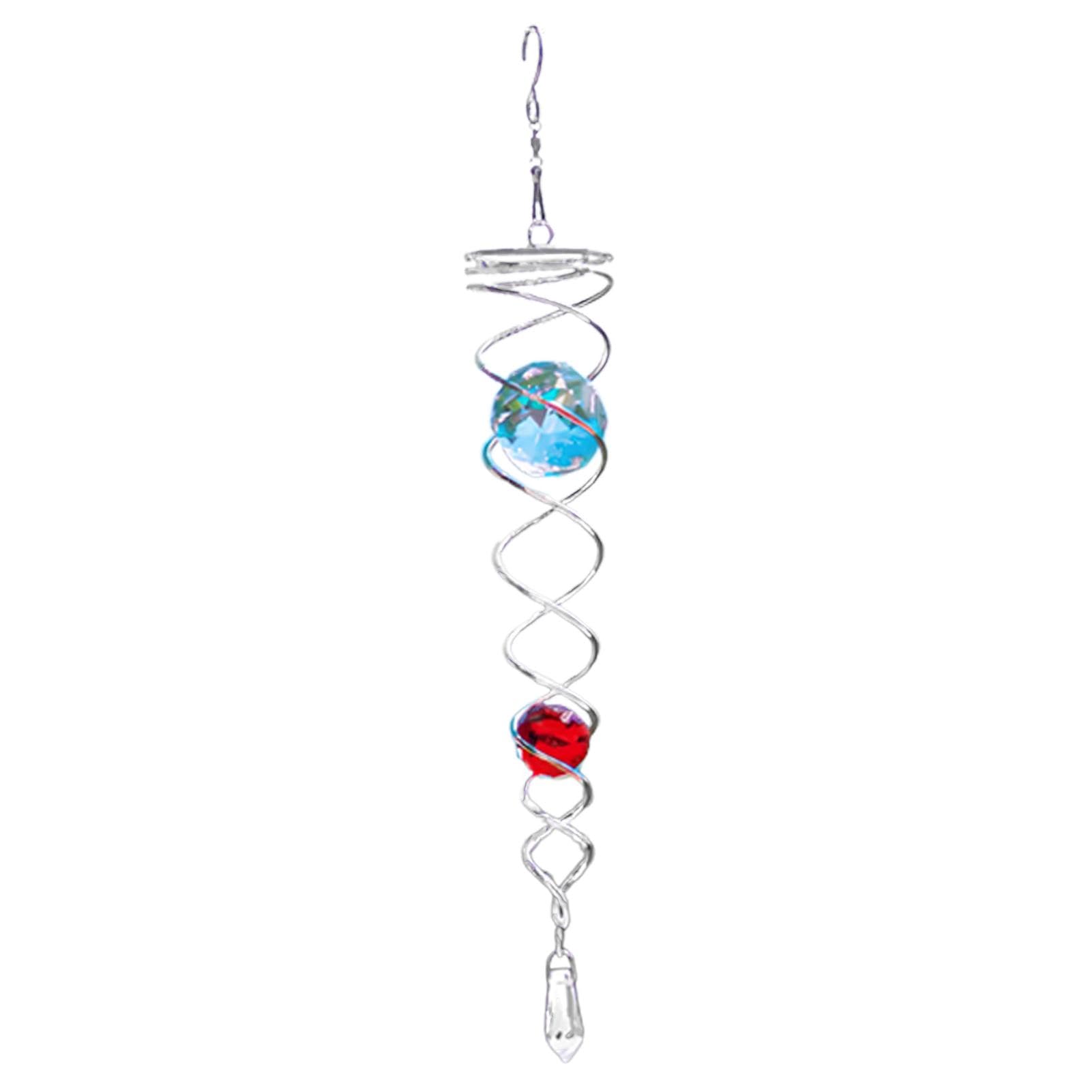 Kuehssn Decorative, 9 Inch Stainless Steel Gazing Ball Tail, Decorative Crystal Ball Wind Spinner Stabilizer Rainbow Maker Swivel Hook Included For Decor
