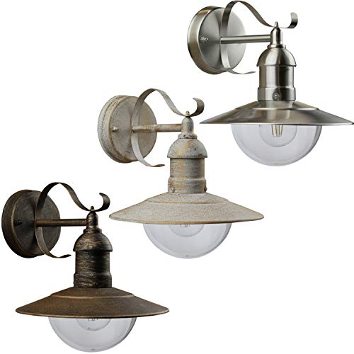 Preisvergleich Produktbild Wandlampe Außen E27 Edelstahl Laterne Wandleuchte Aussenleuchte Wand Außenlampe (Modell_210)