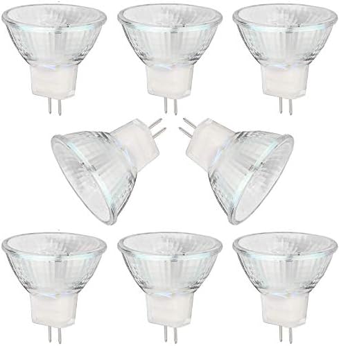 MR11 Halogen Bulbs 12V 20W GZ4 Bi-Pin Base Spotlight Dimmable Glass Cover 35mm Diameter Warm White 2700KPack of 8)
