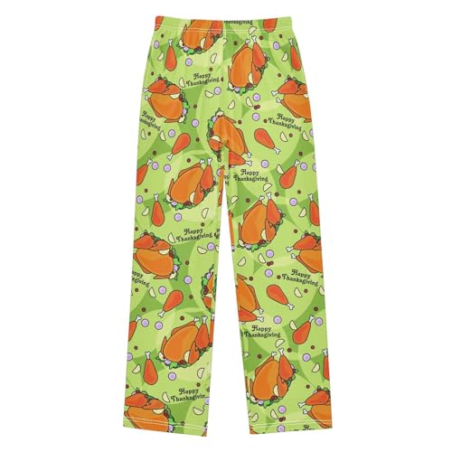 ZZXXB Turkey Happy Thanksgiving Boys Long Pants Soft Trousers Elastic Waist Kids Lounge Bottoms with Pockets S-XL