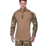 Vertx Recon Mens Combat Shirt Long Sleeve, Breathable Tactical Top Mini Rip-Stop Fabric, for Police, Special Ops, Security Gear, Hunting Apparel, with Quarter Zip, Bicep Pockets, Multicam, 2X-Large