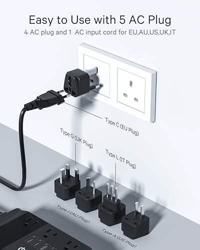 Doace 220V To 110V Voltage Converter For European Travel: Max 500W Pure Sine Wave Voltage Converter Us To Europe thumb #4
