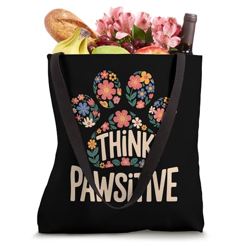 Bolsa Tote con Diseño Floral y Frase de Perros miniatura 4