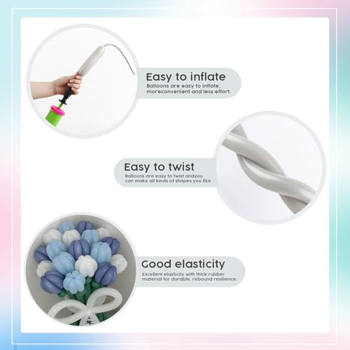 Image of Party Balloons - Gray 260 Long Balloons for Birthday Celebrations & Events | Gray long balloons for balloon arch & string garland decorations, thick latex & easy to inflate, great for birthday wedding