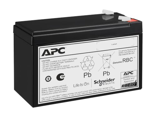 Batería APC APCRBCV210 de 12V y 7Ah, cartucho de repuesto sellado VRLA para sistemas de torre UPS