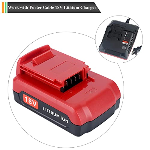 image for Lasica 2 Pack 18V Lithium Ion Battery Replacement for Porter Cable 18V