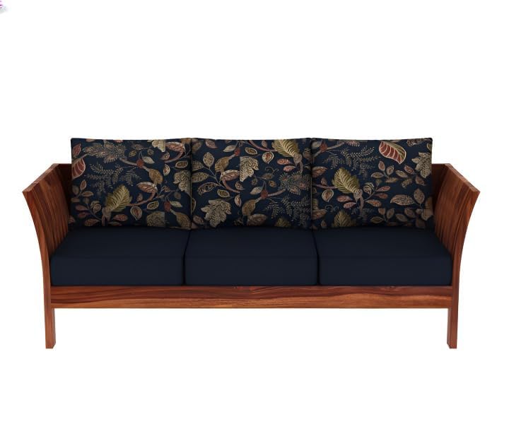 Image of Solid Sheesham Wood 5 Seater Sofa Set for Living Room | 5 Seater Sofa Set | Stylist & Comfact Sofa Set for Home Decor | (Honey Finish, 5)