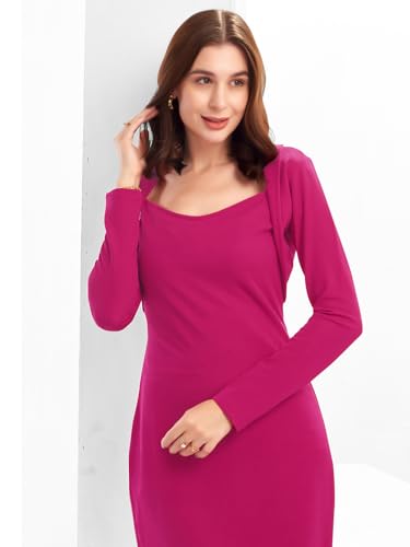 Image of Selvia Women's Lycra Bodycon Midi Dress