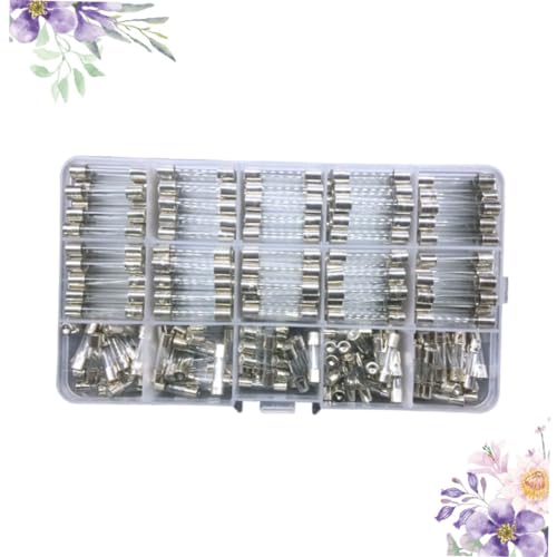 Gadpiparty 1 Conjunto 250 Unidades Fusíveis De Vidro Fusível Rápido Kit De Fusíveis De Instrumento F