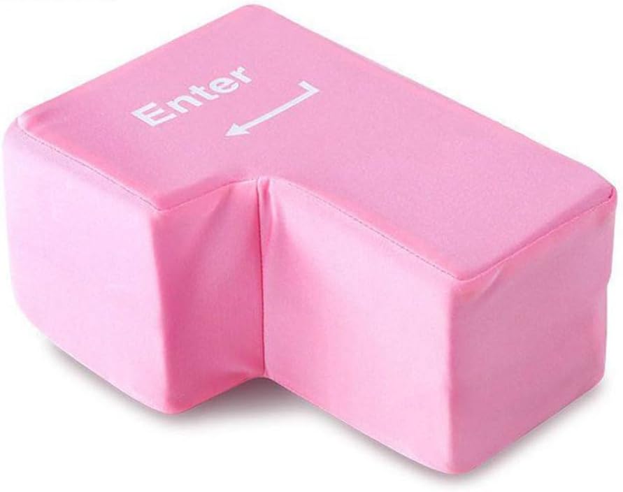 Large USB Enter Key Pillow - Stress Relief, Decompression Tool for Programmers, Soft Desktop Cushion, Novelty Gadget