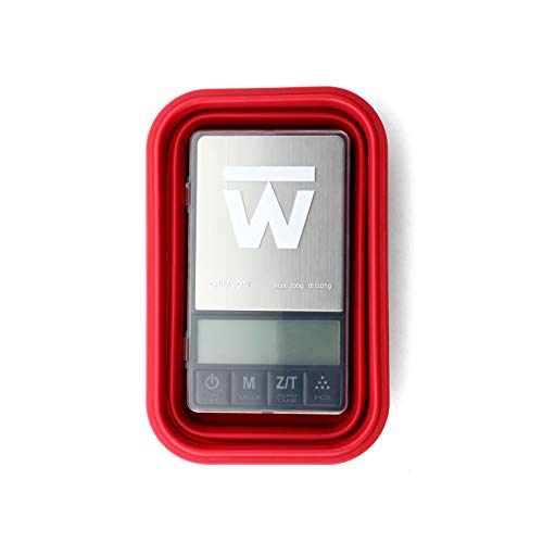 Truweigh Crimson Digital Mini Scale (200G X 0.01G - Black) Digital Kitchen Scale With Bowl - Digital Travel Scale - Portable Food Scale - Meal Prep Weight Scale - Digital Gram Scale #TOP3