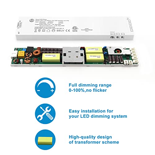 Image of VST 60W LED Power Supply, 100V-240V AC to 12V DC Low Voltage Transformer with JST Ports, Cabinet Light Power Adapter, ETL Certified, White
