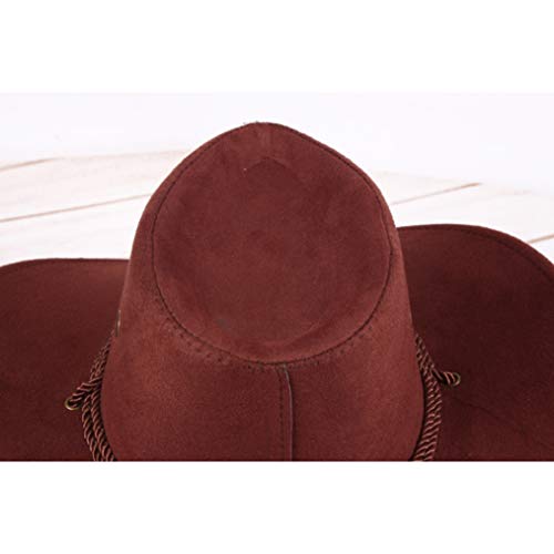 Unisex Western Cowboy Hat Retro Riding Cap Wide Brim Summer Sun Hat Tourist Cool Fedoras Cap Black #TOP2