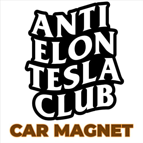 1pcs Funny Elon Tesla Club Bumper Magnet Elon Magnet Musk Bumper Sticker Musk Tesla Bumper Magnets Funny Waterproof Car Magnets for Cars Fridge Metal Door
