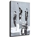 YOSON 1968 Olympics Black Power Salute Poster Picture Art Print Canvas Wall Art Home Living Room Bed