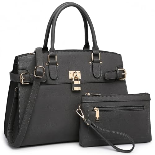 Women Handbags and Purses Fashion Satchel Work Tote Bags Top Handle Shoulder Purses with Matching Wristlet
