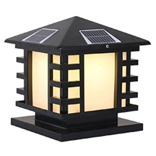 KCEYANB Lámpara solar moderna de cubierta, Lámparas de tapa de columna de patio de cerca, Lámpara de pared de puerta, Lámpara de pared impermeable al aire libre Villa Home Super Bright