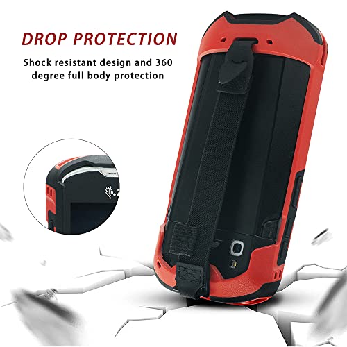 protective cover bumper case rugged boot with hand strap for zebra tc51 tc510k tc52 tc56 tc57 red